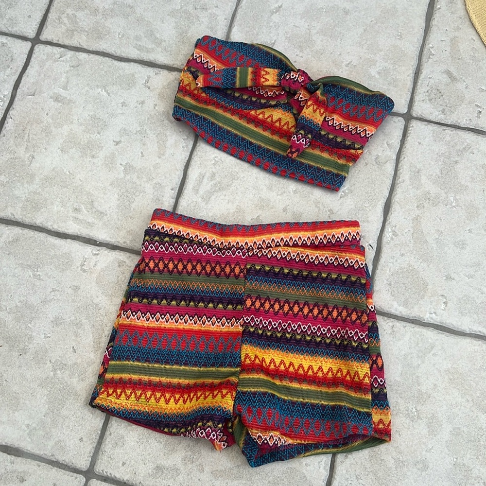 Colorful Patterned Two-Piece Set